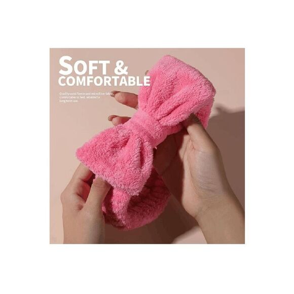 Soft Plush Bowknot Spa Headband - Picture 6 of 7